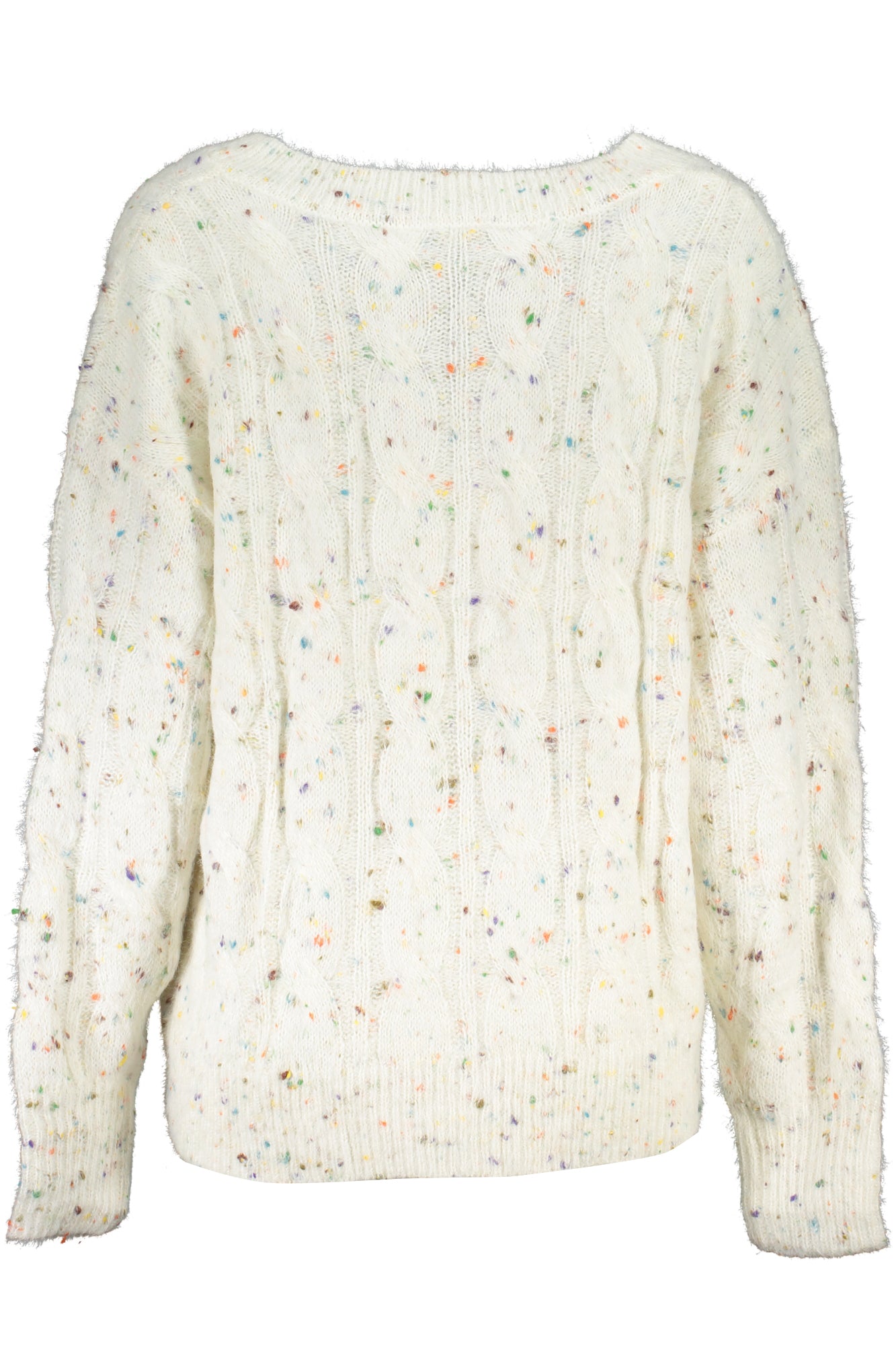 DESIGUAL Damenpullover blau – V-Ausschnitt mit Kontrastdetails für Herbst/Winter Weiß