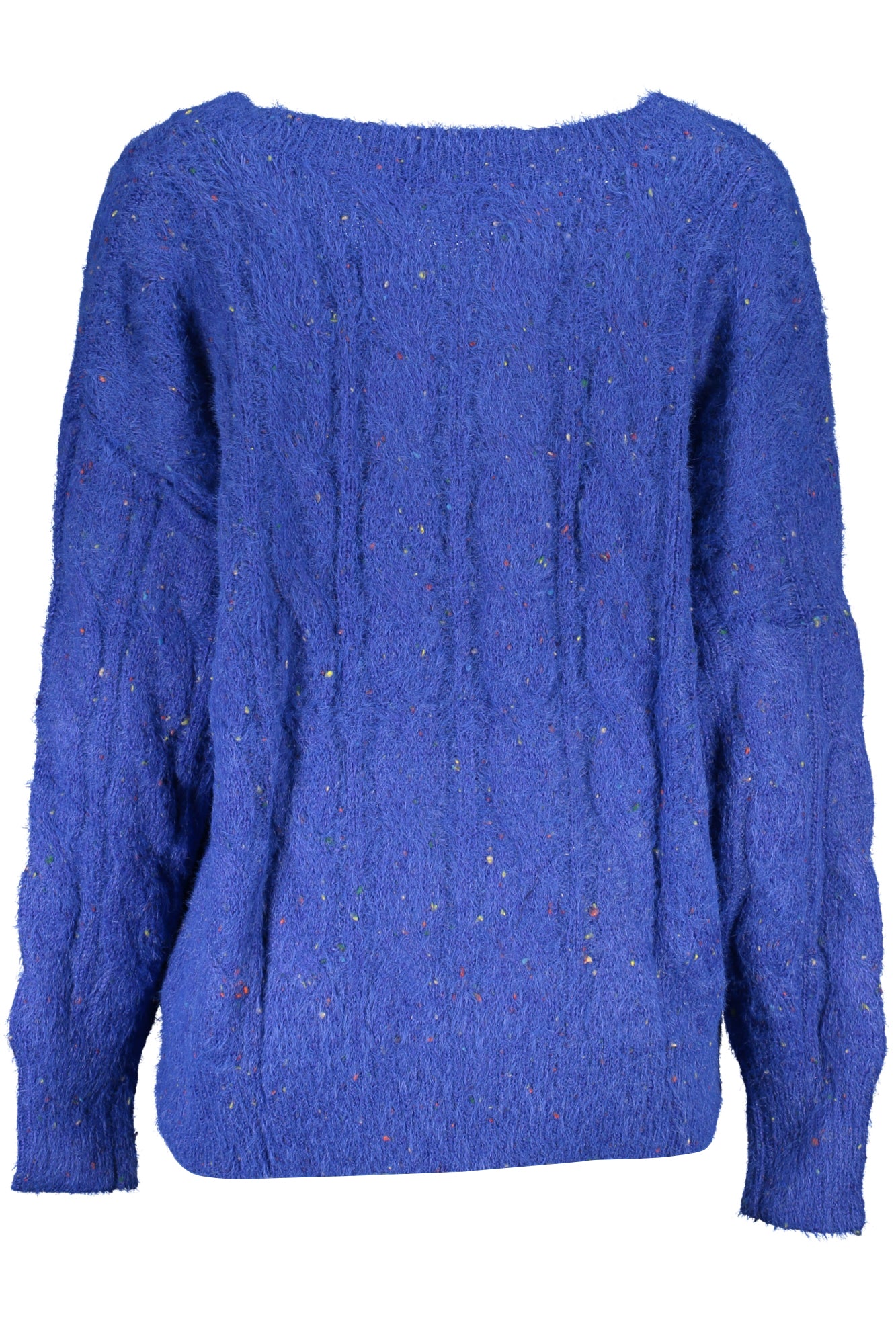 DESIGUAL Damenpullover blau – V-Ausschnitt mit Kontrastdetails für Herbst/Winter Blau
