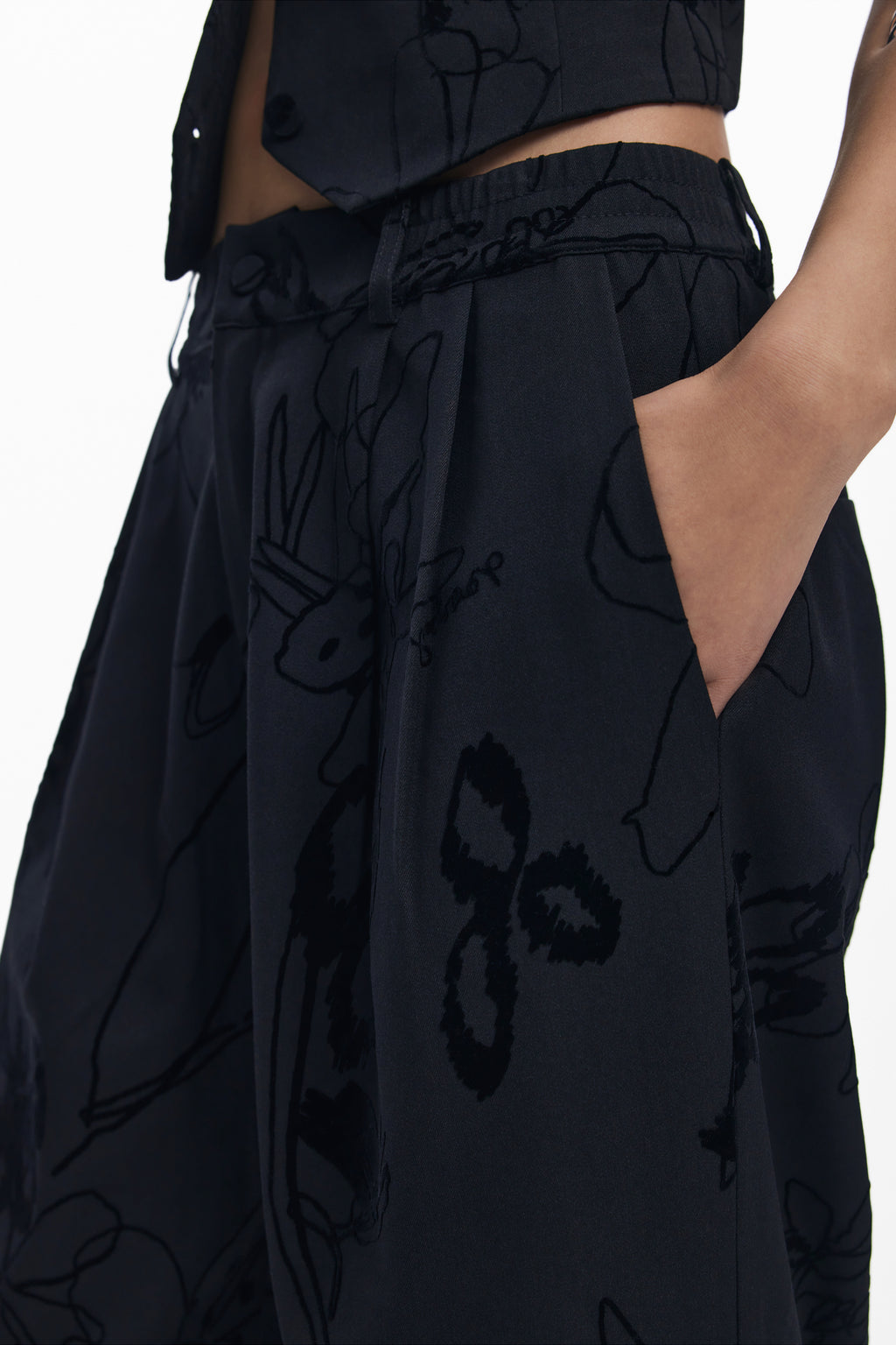 DESIGUAL DAMEN SCHWARZE HOSE