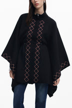 DESIGUAL PONCHO DAMEN SCHWARZ