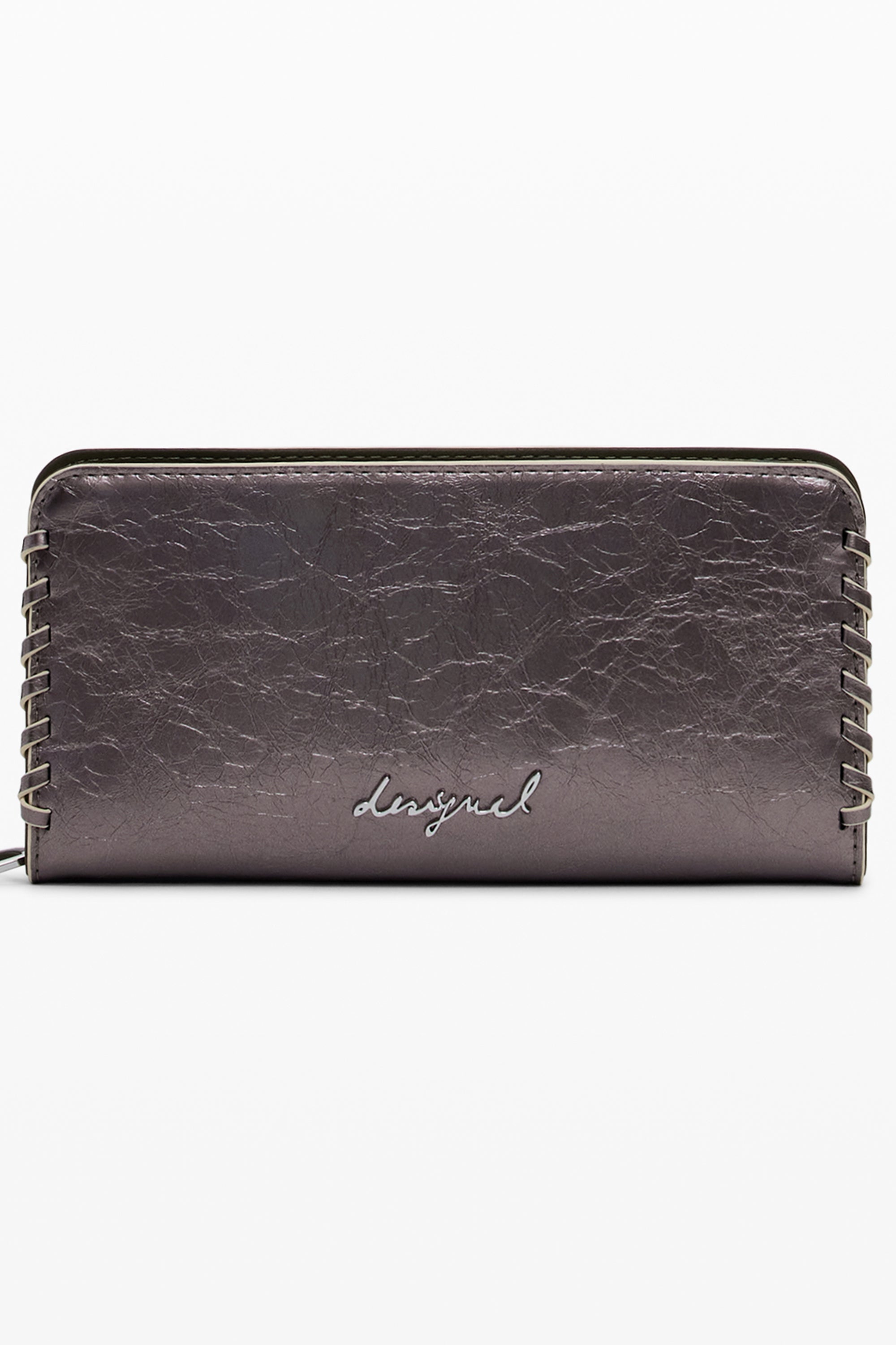 DESIGUAL Damen Brieftasche Bronze – Kompakte Geldbörse mit Reißverschluss für Herbst/Winter Bronze