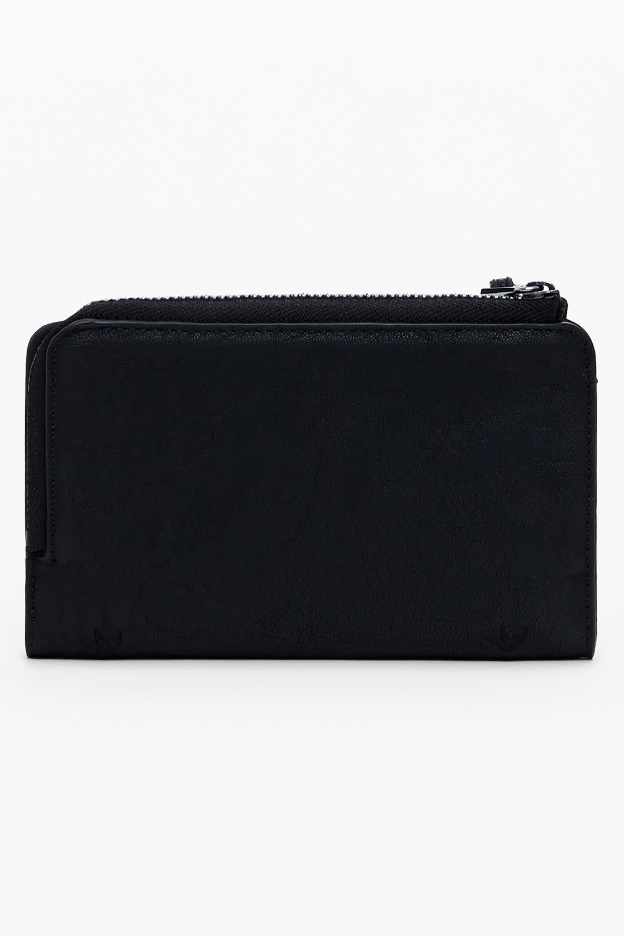 DESIGUAL Damen Brieftasche schwarz – Geldbörse mit Stickerei und Reißverschluss Schwarz