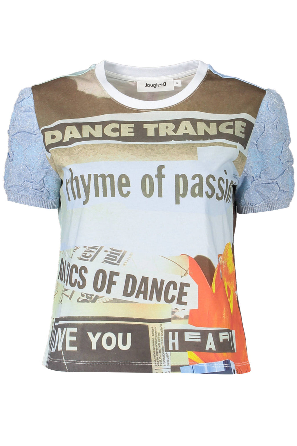 DESIGUAL KURZARM-T-SHIRT DAMEN BLAU