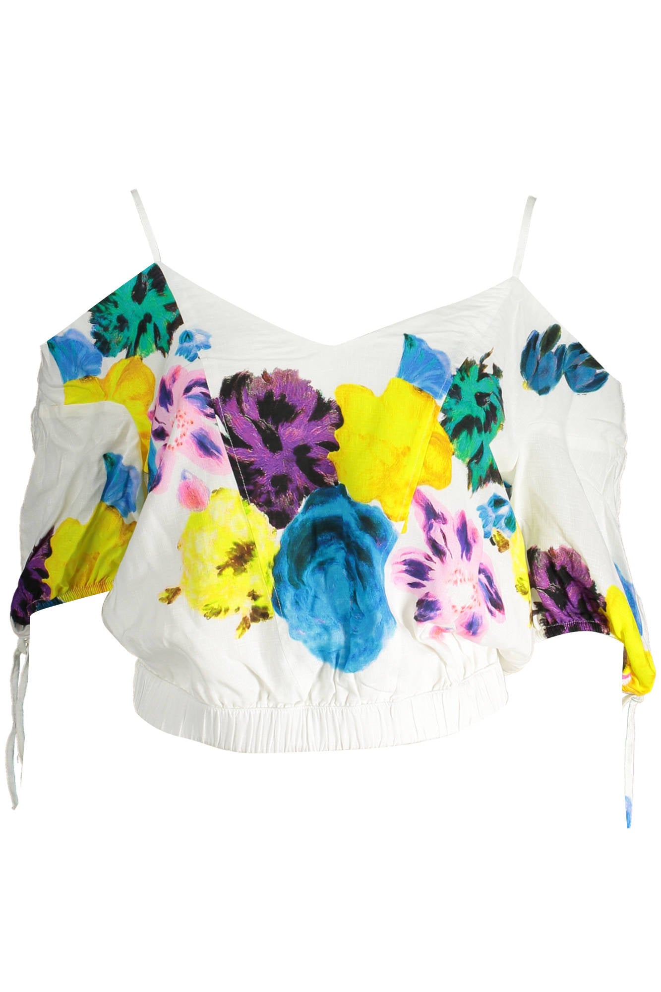 DESIGUAL Kurzarm-T-Shirt Damen Weiss – V-Ausschnitt aus Viskose | soulluna.de Weiß