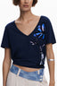 DESIGUAL DAMEN KURZARM T-SHIRT BLAU