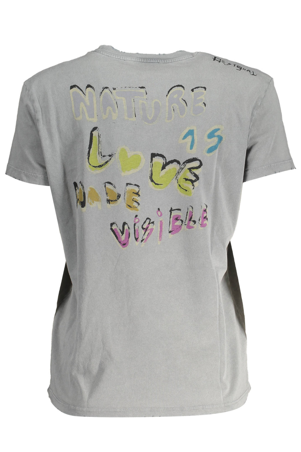 DESIGUAL KURZARM-T-SHIRT DAMEN GRAU