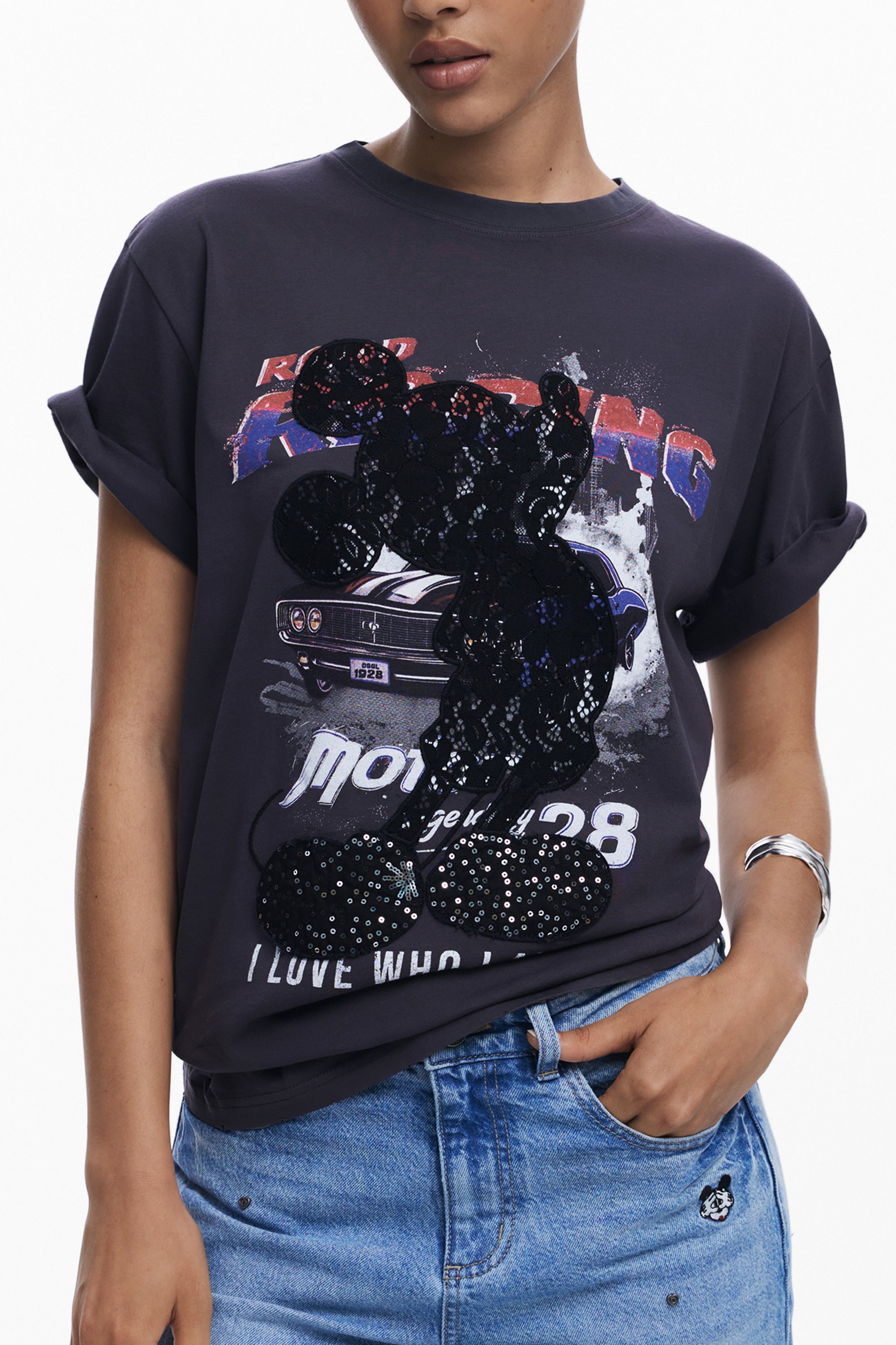 DESIGUAL DAMEN KURZARM T-SHIRT SCHWARZ Hauptbild