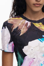 DESIGUAL DAMEN KURZARM T-SHIRT SCHWARZ