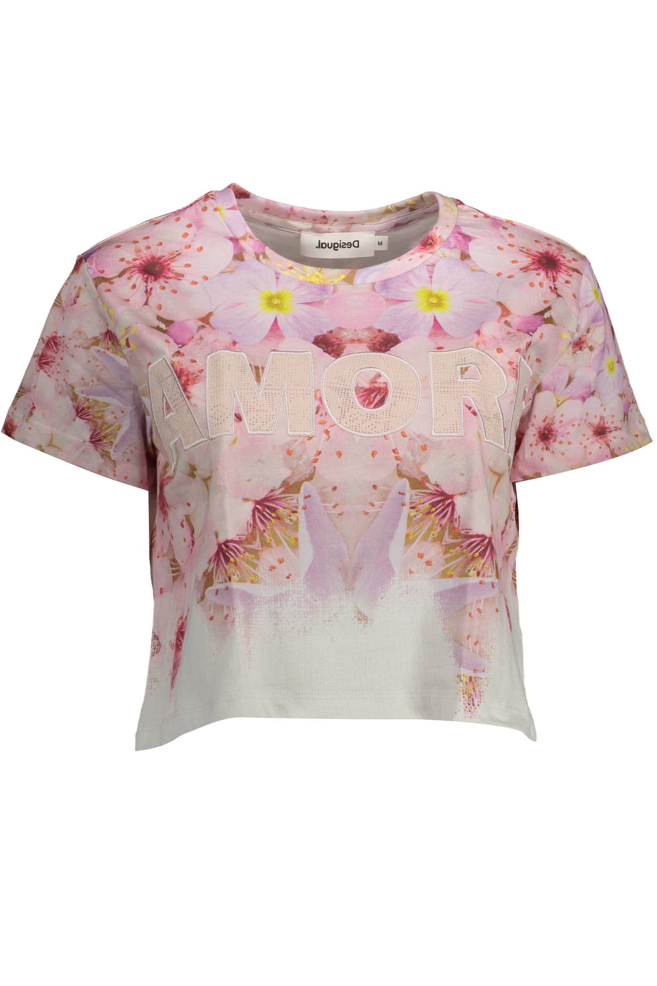 KURZARM-T-SHIRT FÜR DAMEN DESIGUAL ROSA