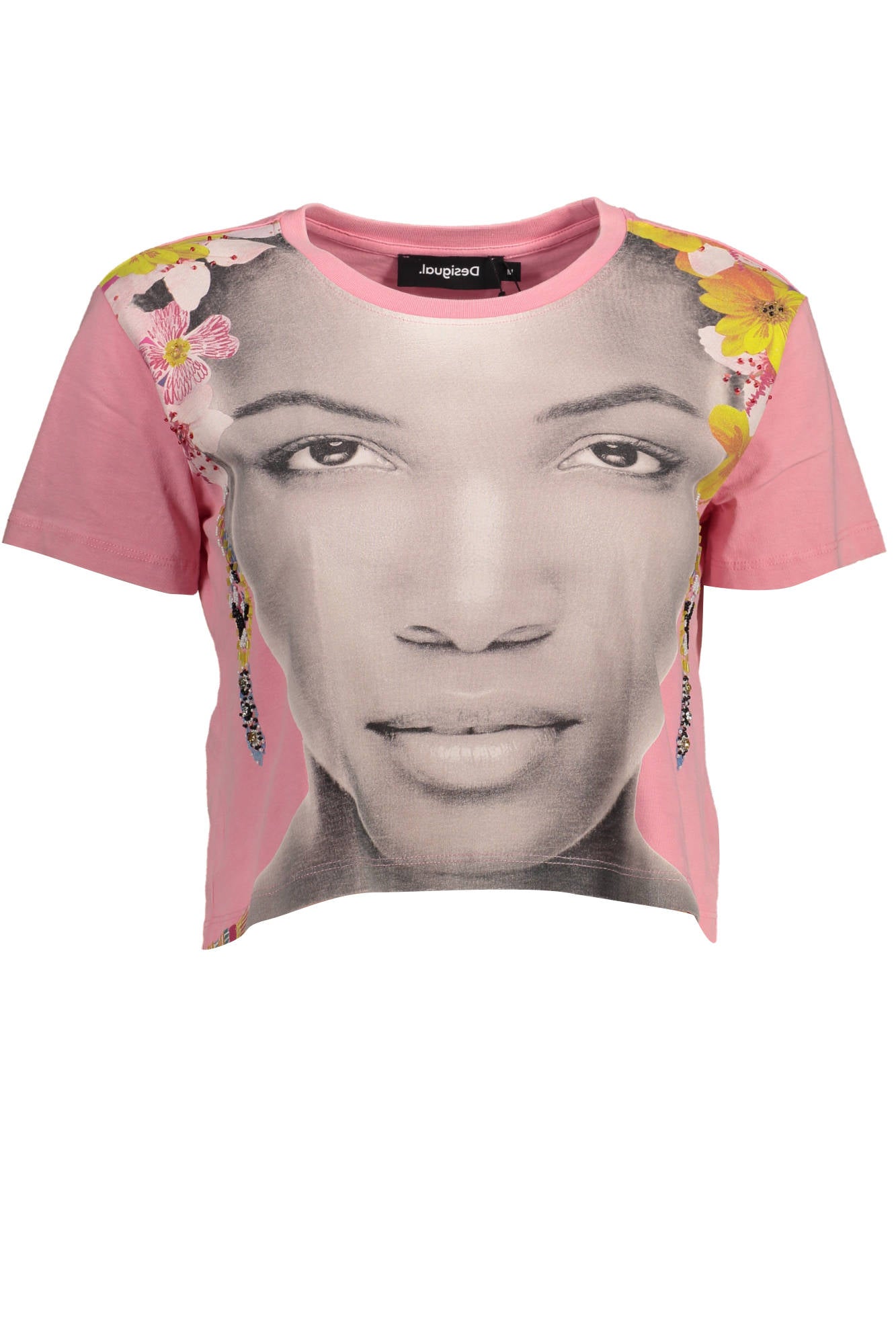 KURZARM-T-SHIRT FÜR DAMEN DESIGUAL ROSA Hauptbild