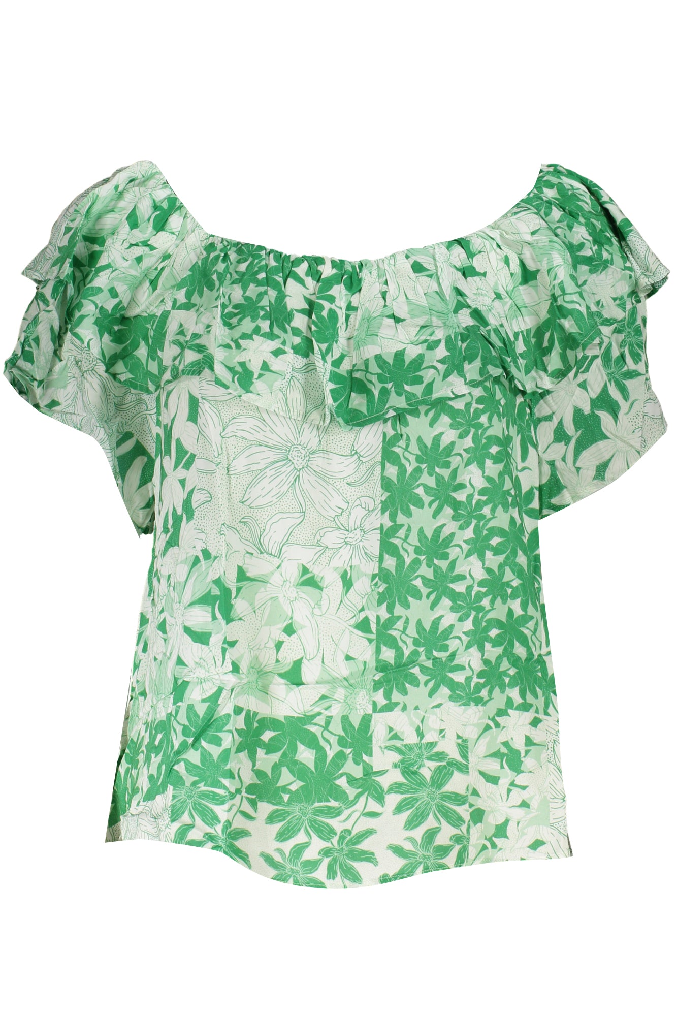 DESIGUAL T-Shirt Damen – Grünes Kurzarm-Shirt mit Muster | soulluna.de Grün