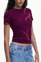 DESIGUAL DAMEN KURZARM T-SHIRT LILA