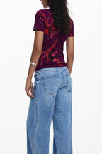 DESIGUAL DAMEN KURZARM T-SHIRT LILA
