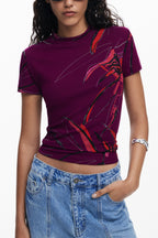 DESIGUAL DAMEN KURZARM T-SHIRT LILA