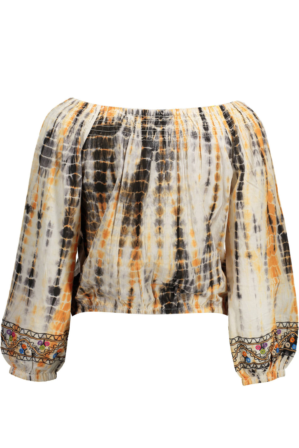 DESIGUAL DAMEN-LANGARM-T-SHIRT BEIGE