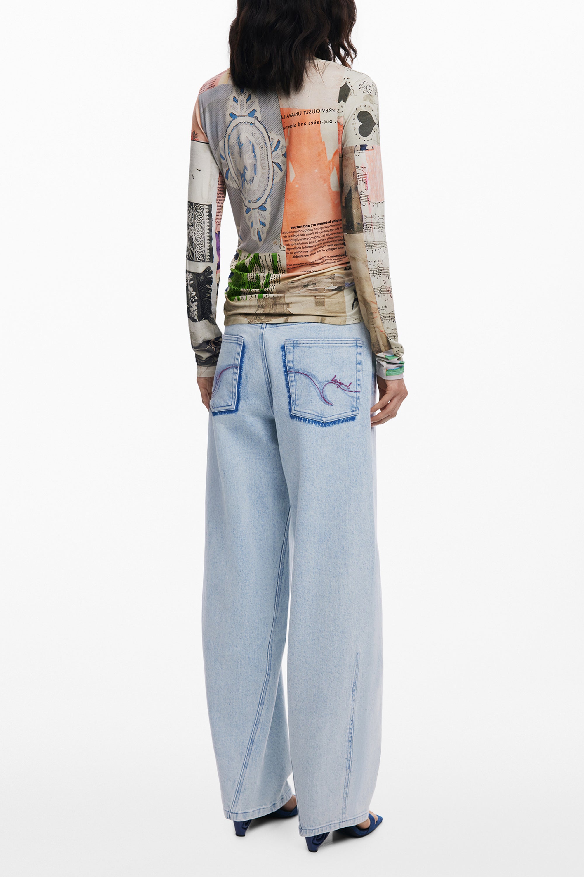 DESIGUAL DAMEN LANGARM T-SHIRT BEIGE