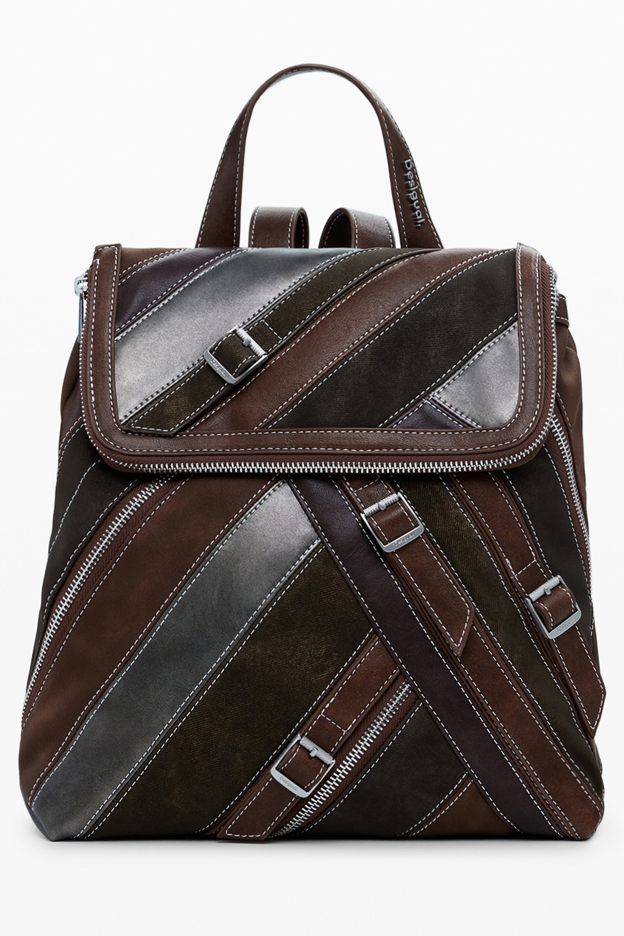 DESIGUAL Damen Rucksack Braun – Fibonacci Hampton Mini-Rucksack mit verstellbaren Gurten Braun