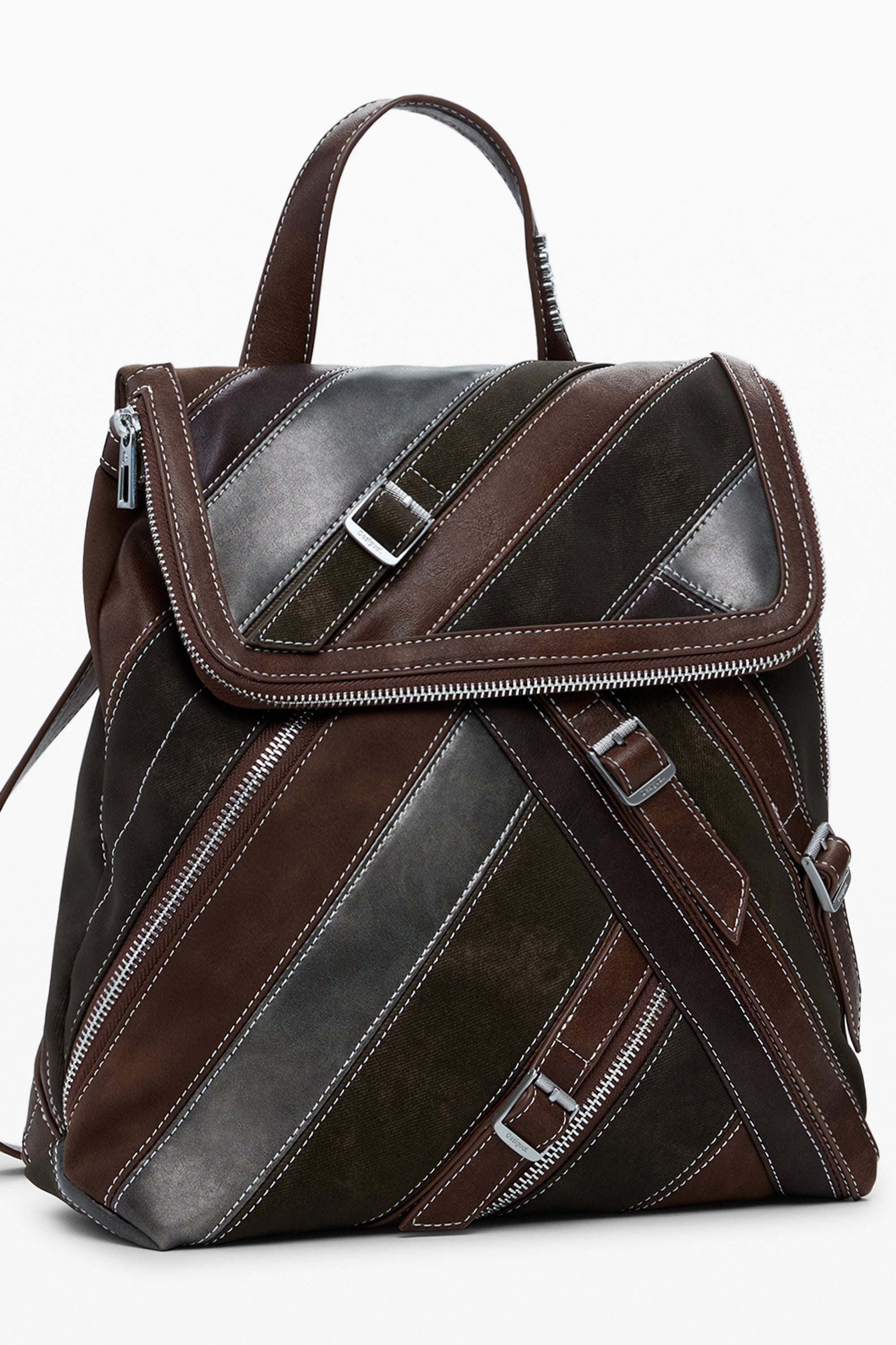 DESIGUAL Damen Rucksack Braun – Fibonacci Hampton Mini-Rucksack mit verstellbaren Gurten Braun