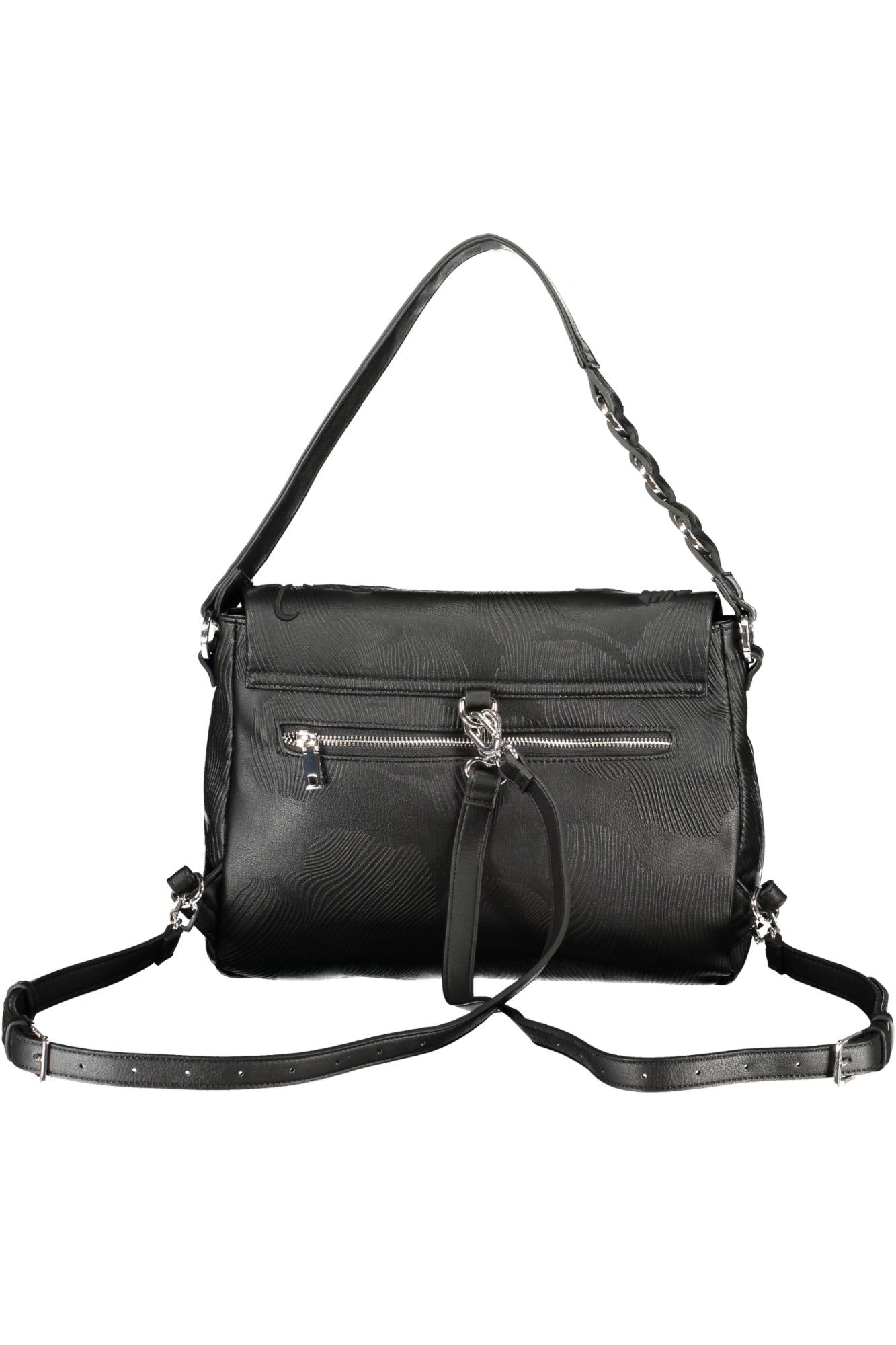 DESIGUAL Damen-Rucksack Schwarz – Vielseitiger Umhängerucksack mit verstellbaren Trägern Schwarz