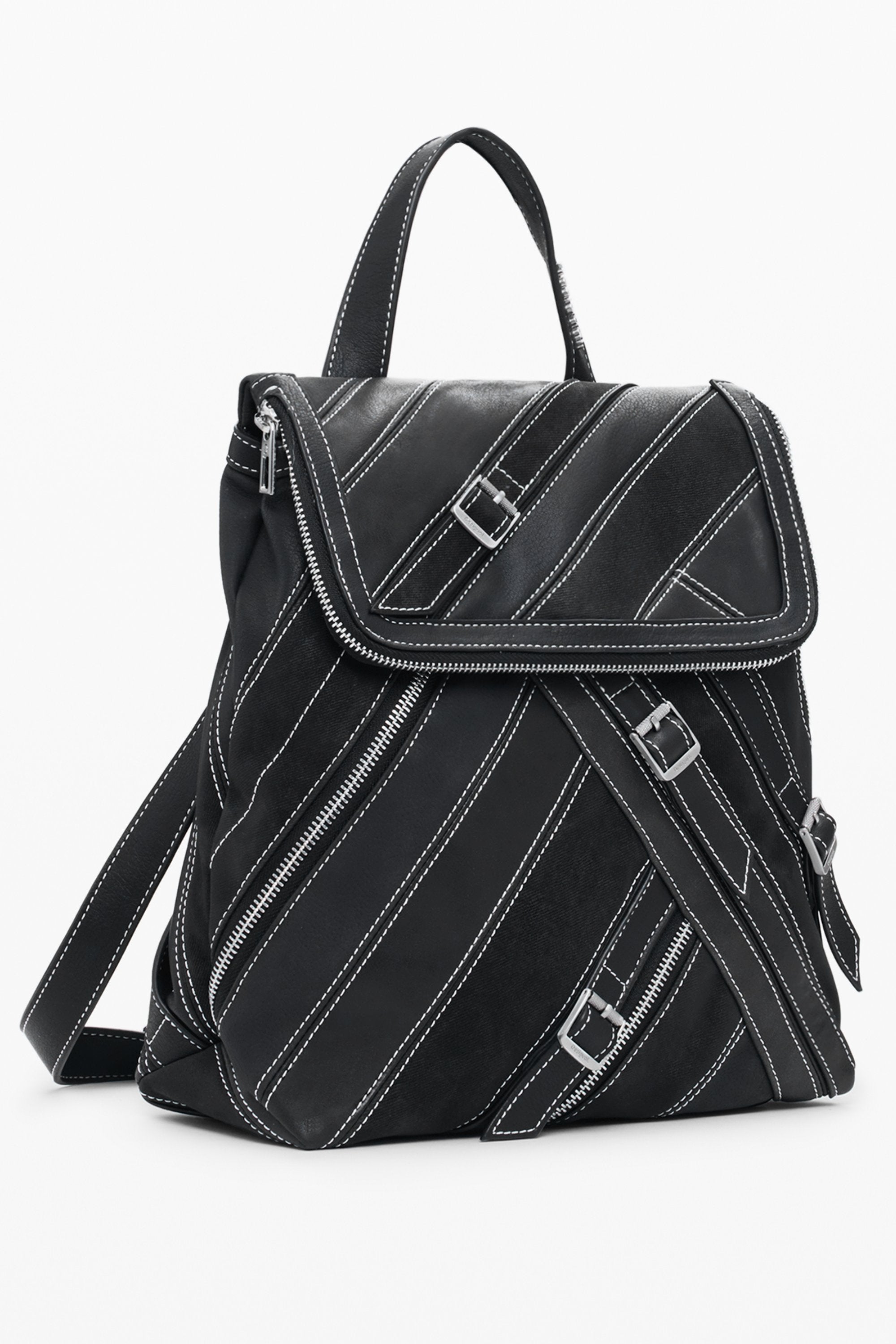 DESIGUAL Damen Rucksack Schwarz – Vielseitiger Alltagsbegleiter mit stylischen Details Schwarz