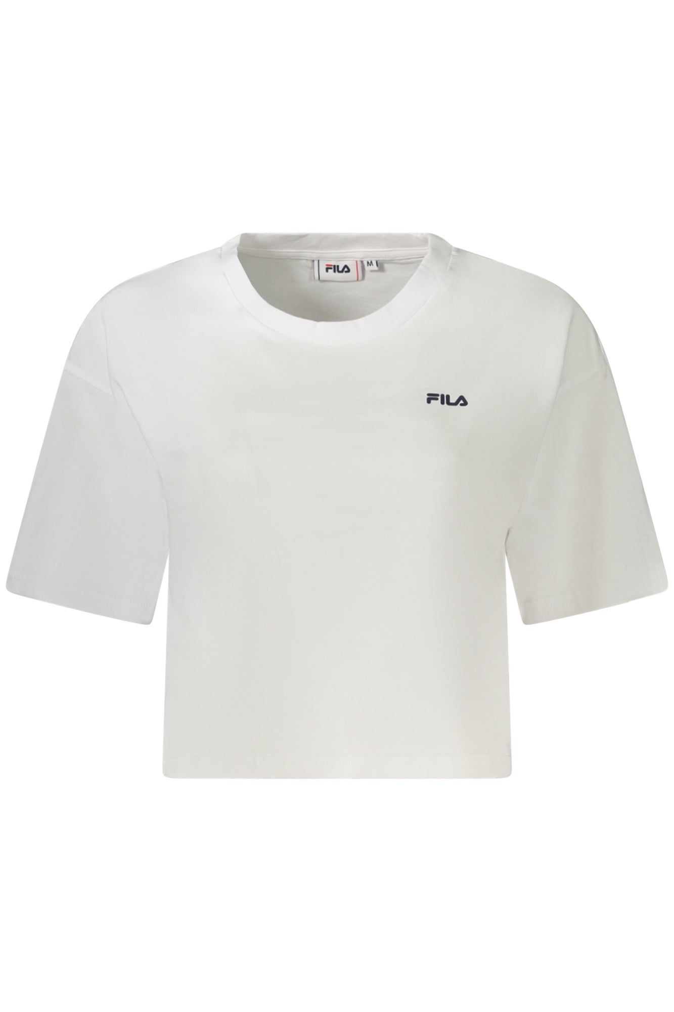 FILA Kurzarm-T-Shirt Damen Rosa – Loose Cropped aus Bio-Baumwolle Weiß