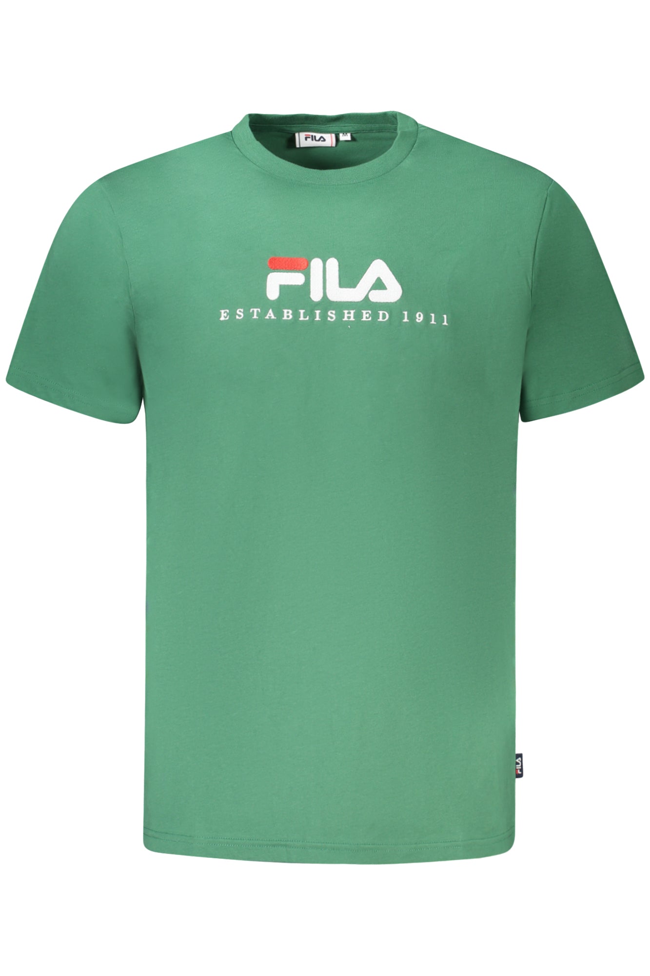 FILA Herren T-Shirt Schwarz – Kurzarm aus Bio-Baumwolle mit Logo-Stickerei Grün