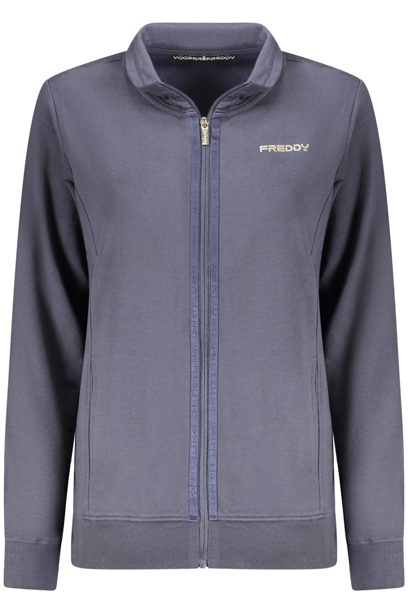 FREDDY Sweatshirt Damen mit Reißverschluss – Blaues Langarm-Sweatshirt für Herbst/Winter Blau Hauptbild
