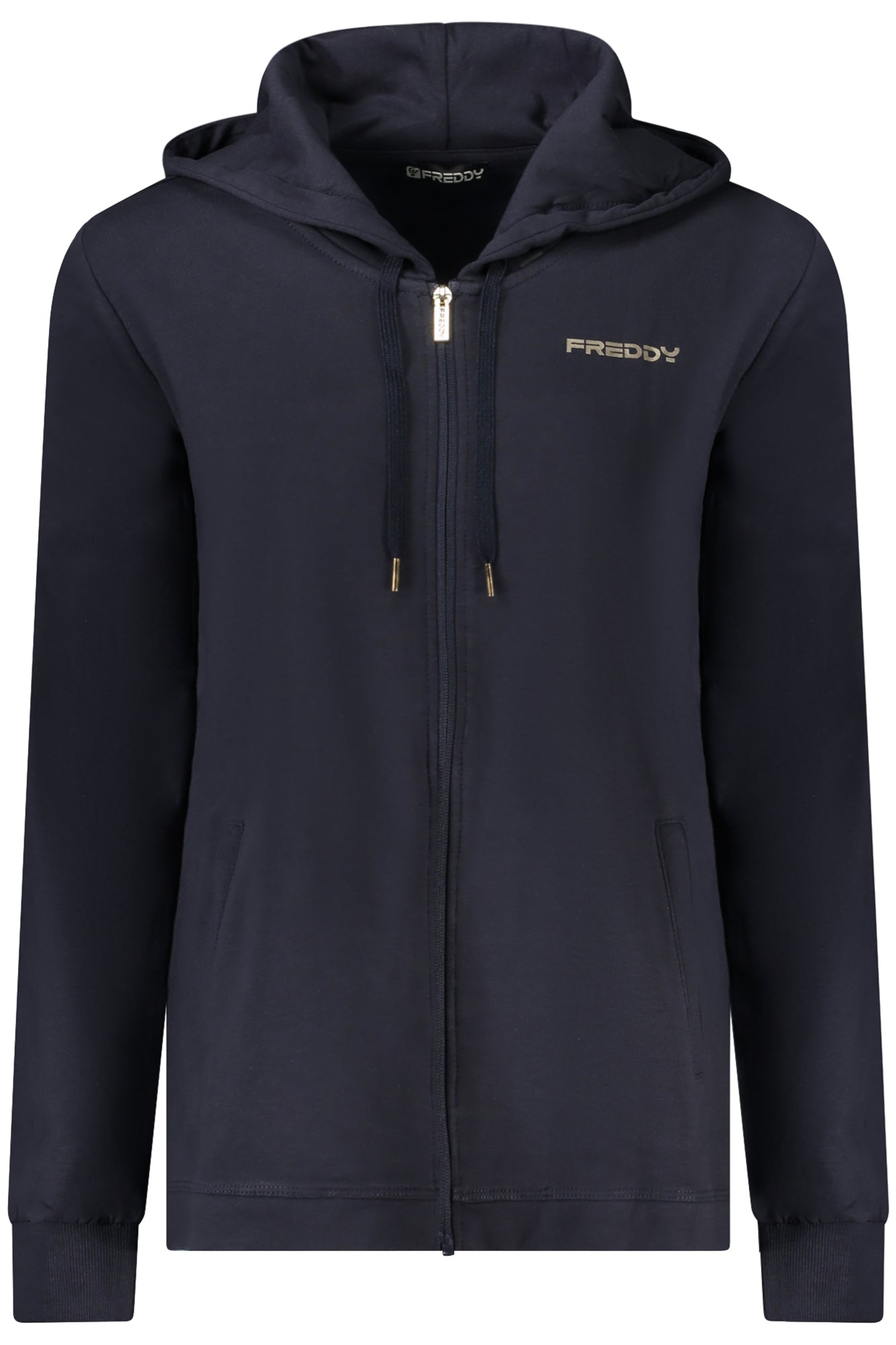 FREDDY Damen-Sweatshirt mit Reißverschluss – Lila Hoodie für Herbst/Winter Blau
