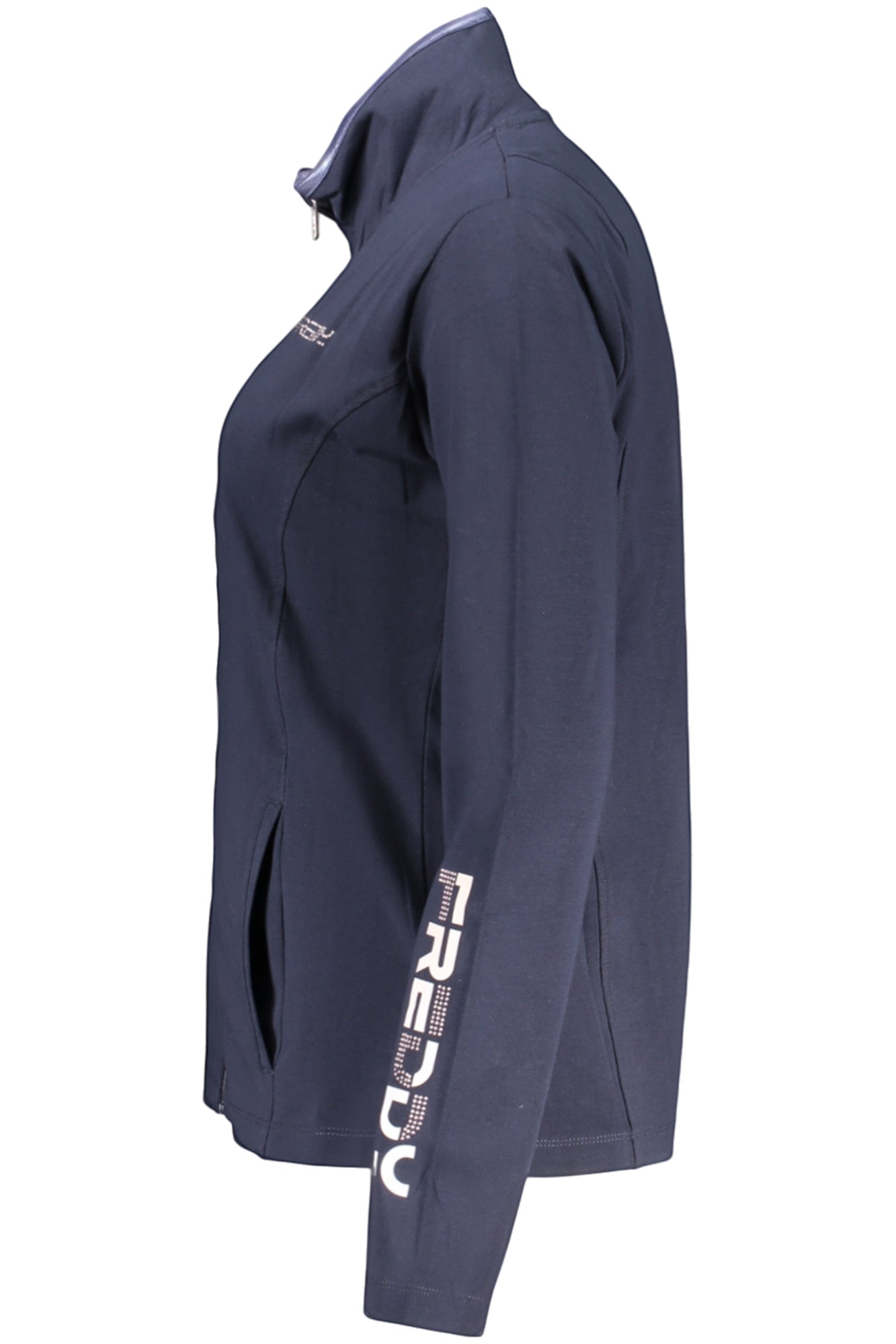 FREDDY Damen Sweatshirt – mit Taschen, mit Reißverschluss Blau