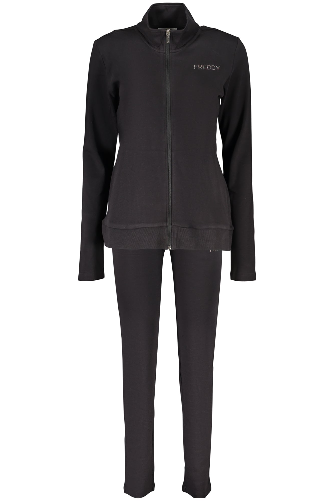 FREDDY Damen Sweatshirt – Langarm, mit Taschen, sportlich Schwarz