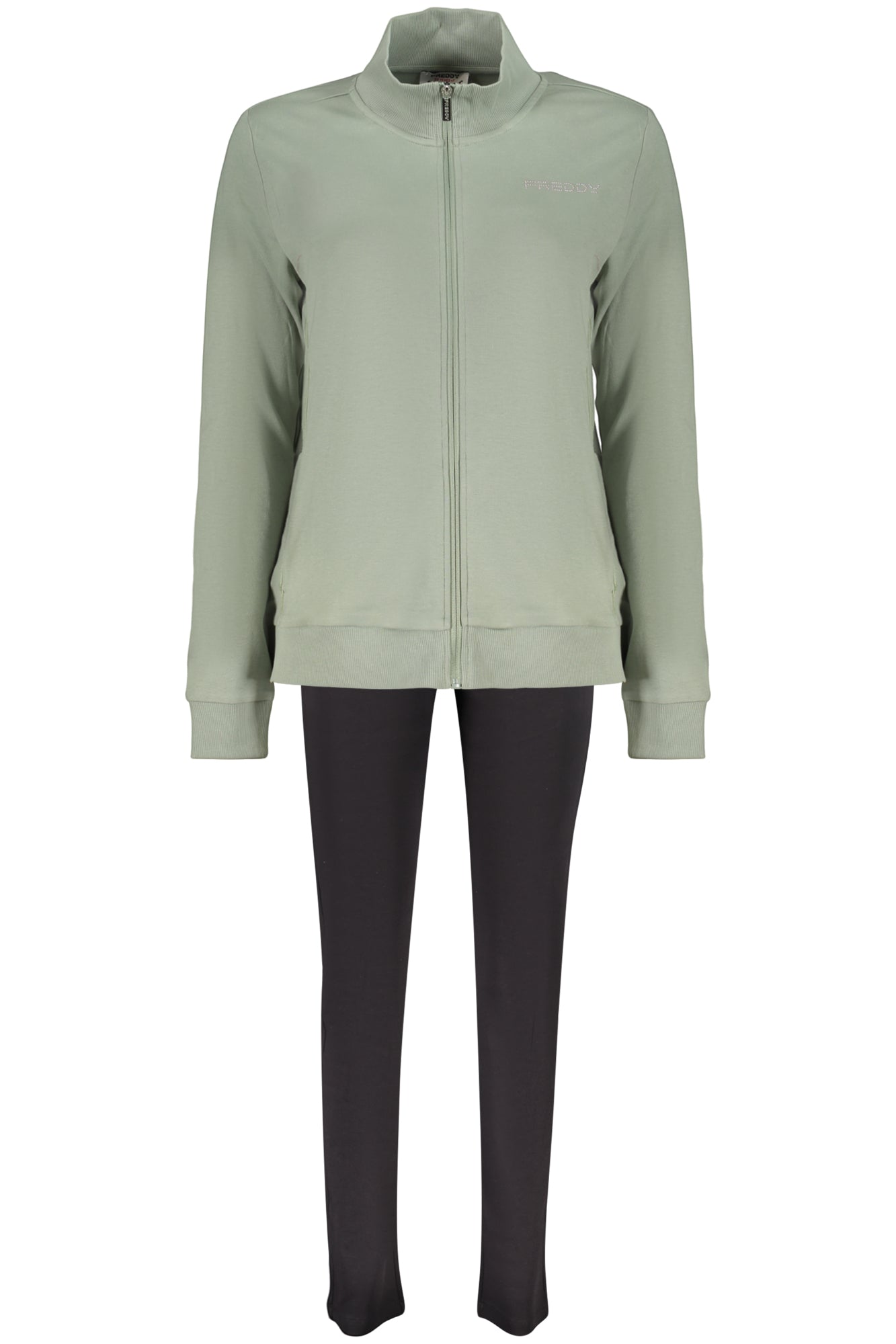 FREDDY Damen Sweatshirt – Langarm, mit Taschen, sportlich Grün