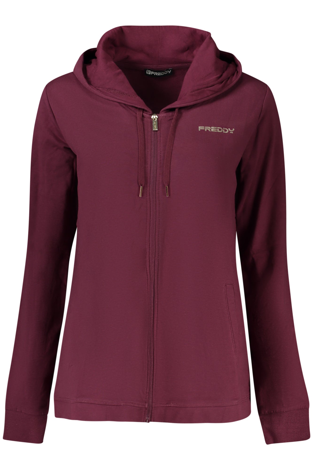 FREDDY Damen-Sweatshirt mit Reißverschluss – Lila Hoodie für Herbst/Winter Violett