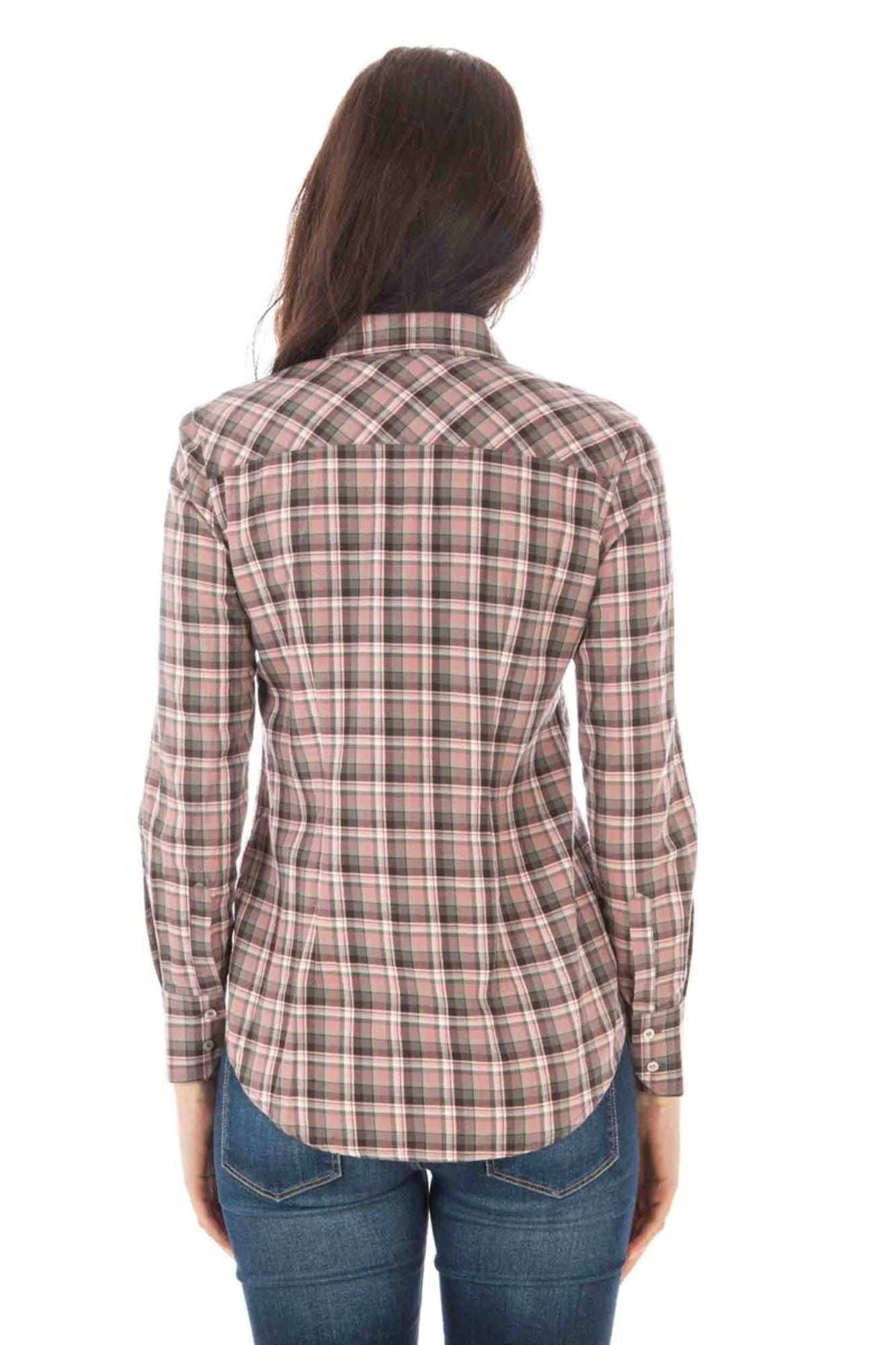 FRED PERRY Damen Langarmhemd Rosa – Italienischer Kragen aus 100% Baumwolle Rosa