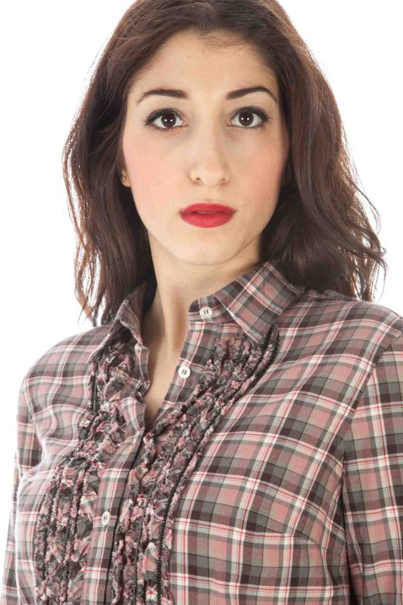 FRED PERRY DAMEN LANGARMHEMD ROSA