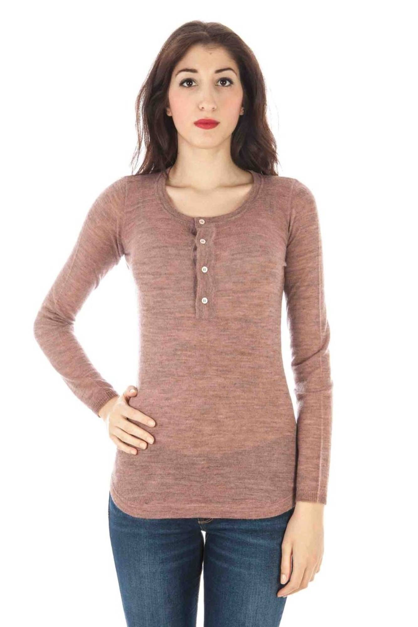 FRED PERRY Rosa Pullover Damen – Langärmlig aus Wolle & Alpaka | HW Rosa