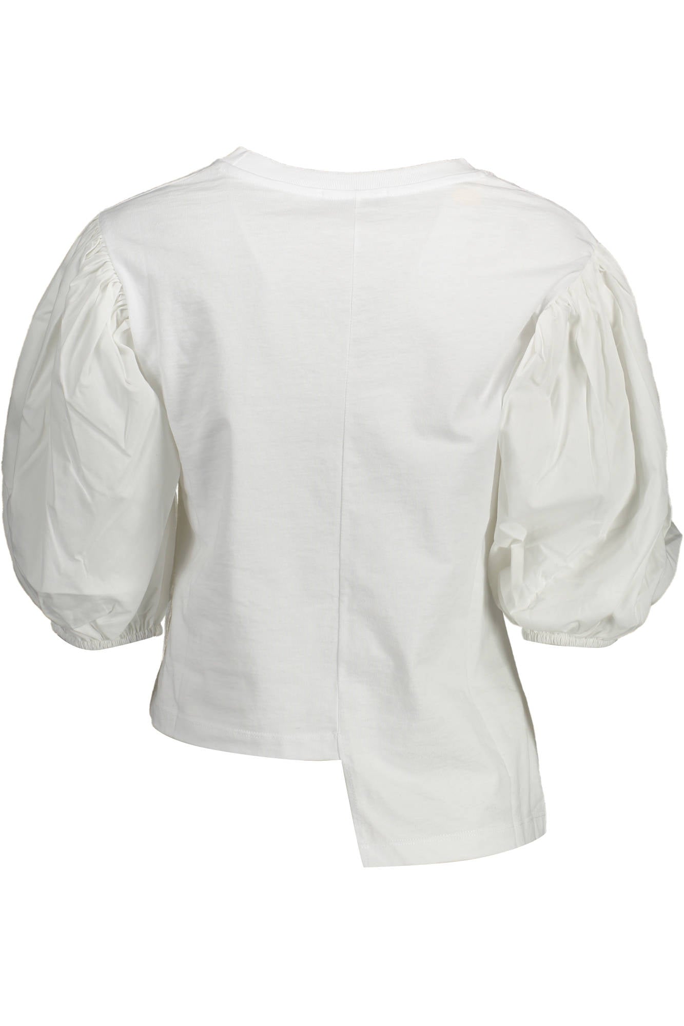 GAELLE PARIS T-Shirt 3/4 Ärmel Damen Weiß – Italienische Baumwolle mit asymmetrischem Saum Weiß
