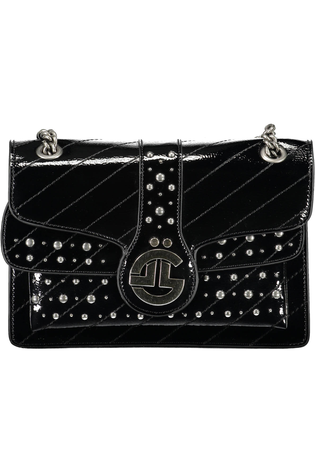 GAELLE PARIS Damenumhängetasche schwarz – Elegante Umhängetasche mit Kette für Damen Schwarz