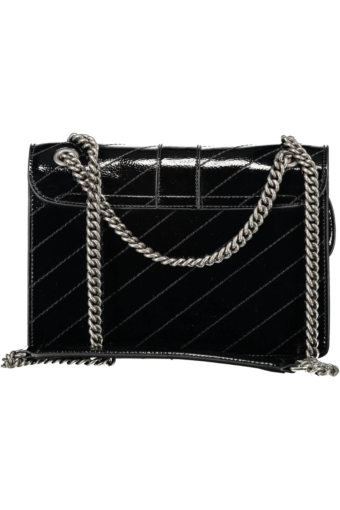 GAELLE PARIS Damenumhängetasche schwarz – Elegante Umhängetasche mit Kette für Damen Schwarz