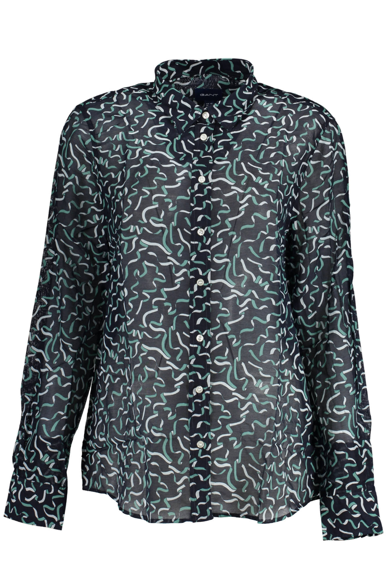 GANT Damen Langarmhemd Blau – Italienischer Kragen aus Baumwolle & Seide | soulluna.de Blau
