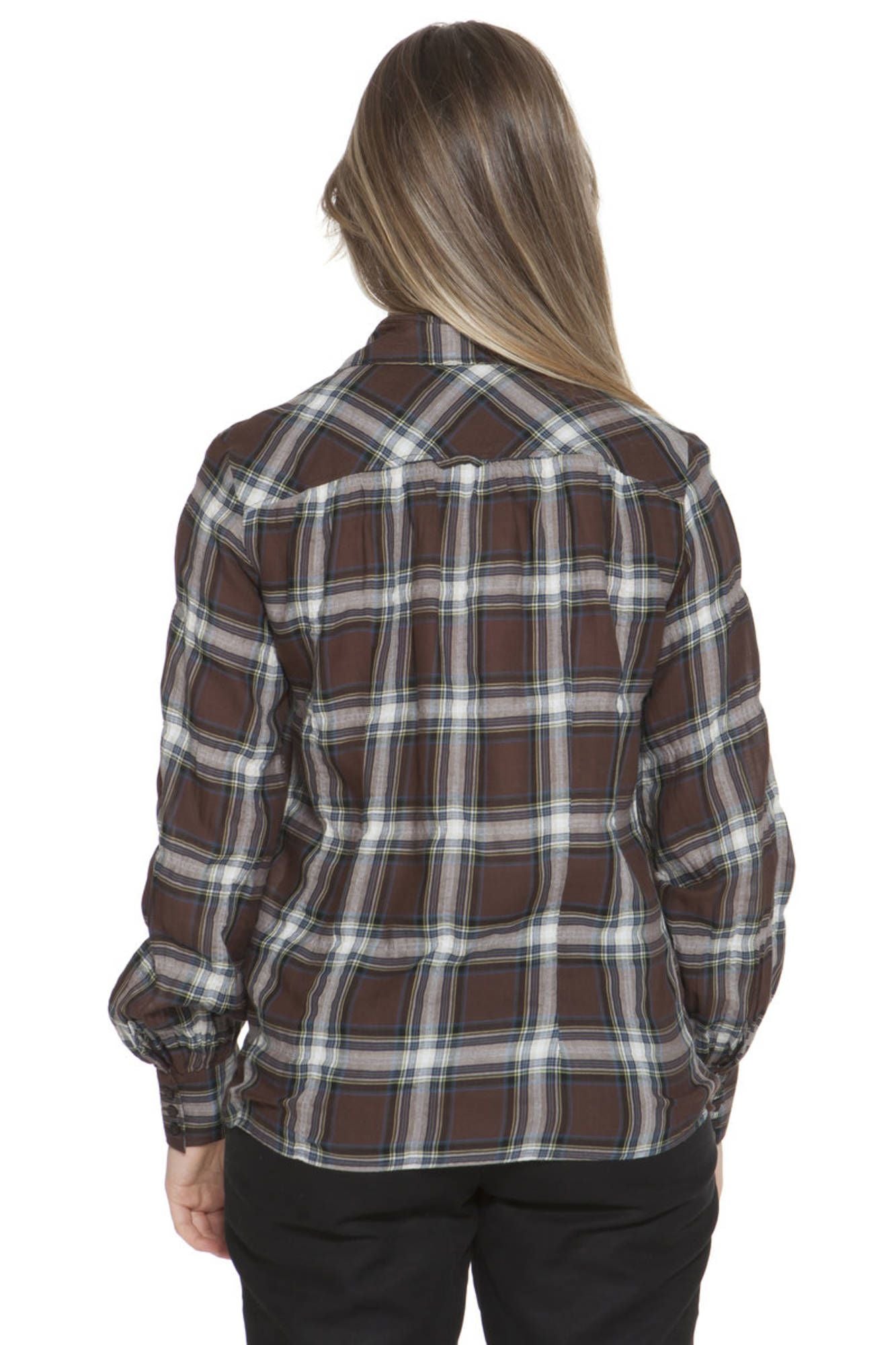 GANT Damen-Langarmshirt Braun – Slim Fit Hemd mit Italienkragen | soulluna.de Braun