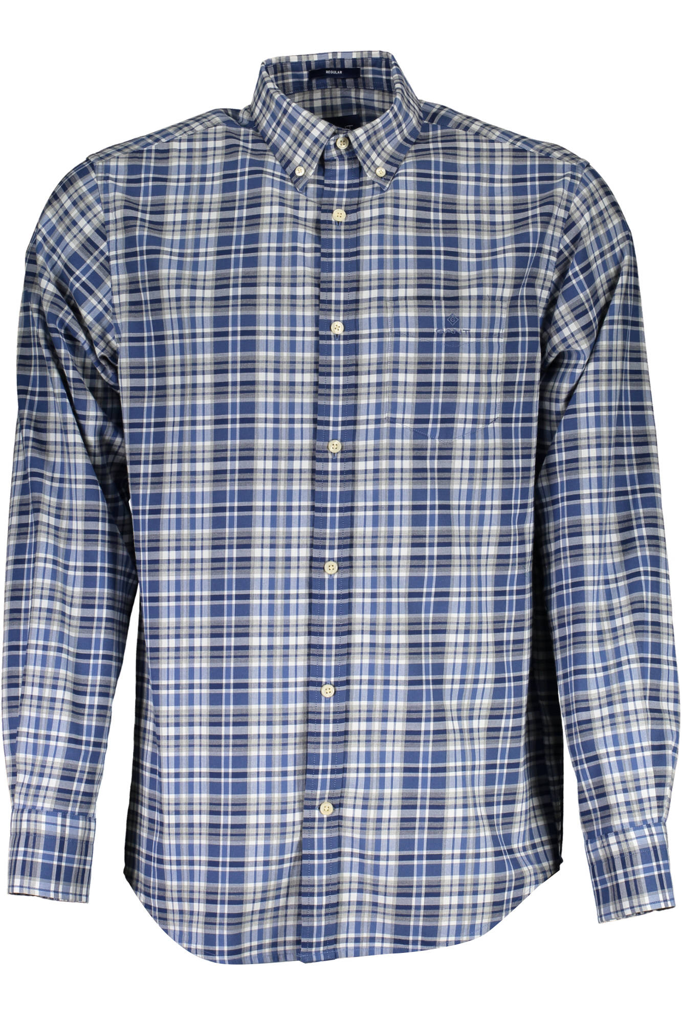 GANT Langarmhemd Herren – Blaues Button-Down Hemd aus 100% Baumwolle Blau