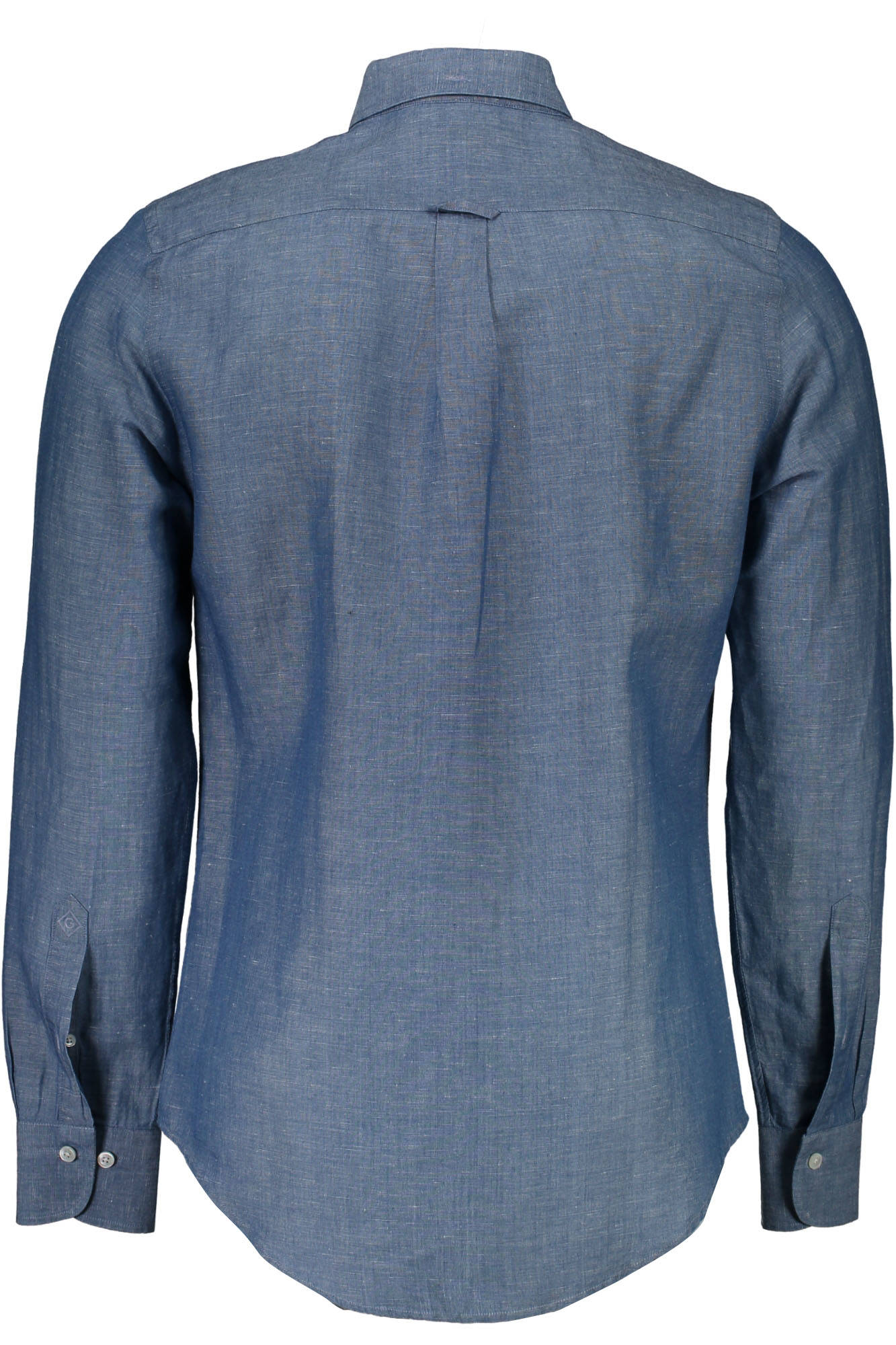 GANT Langarm-Hemd Herren – Blaues Hemd aus Baumwolle-Leinen | Italienerkragen Blau