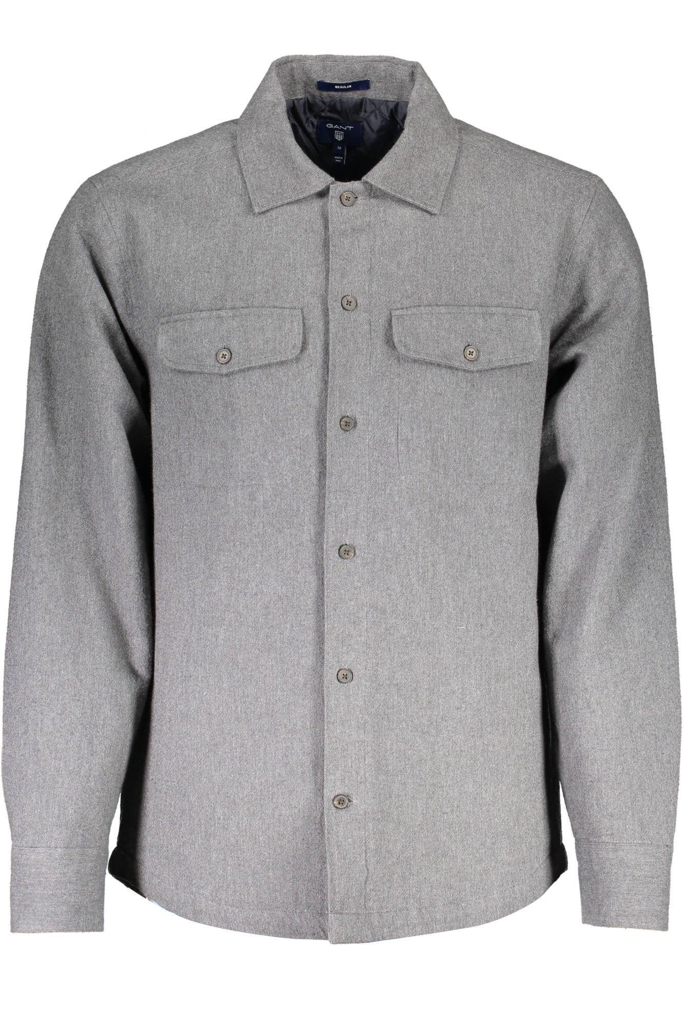 GANT Langarmhemd Herren Grau – Gewattetes Baumwollhemd für Herbst/Winter | soulluna.de Grau