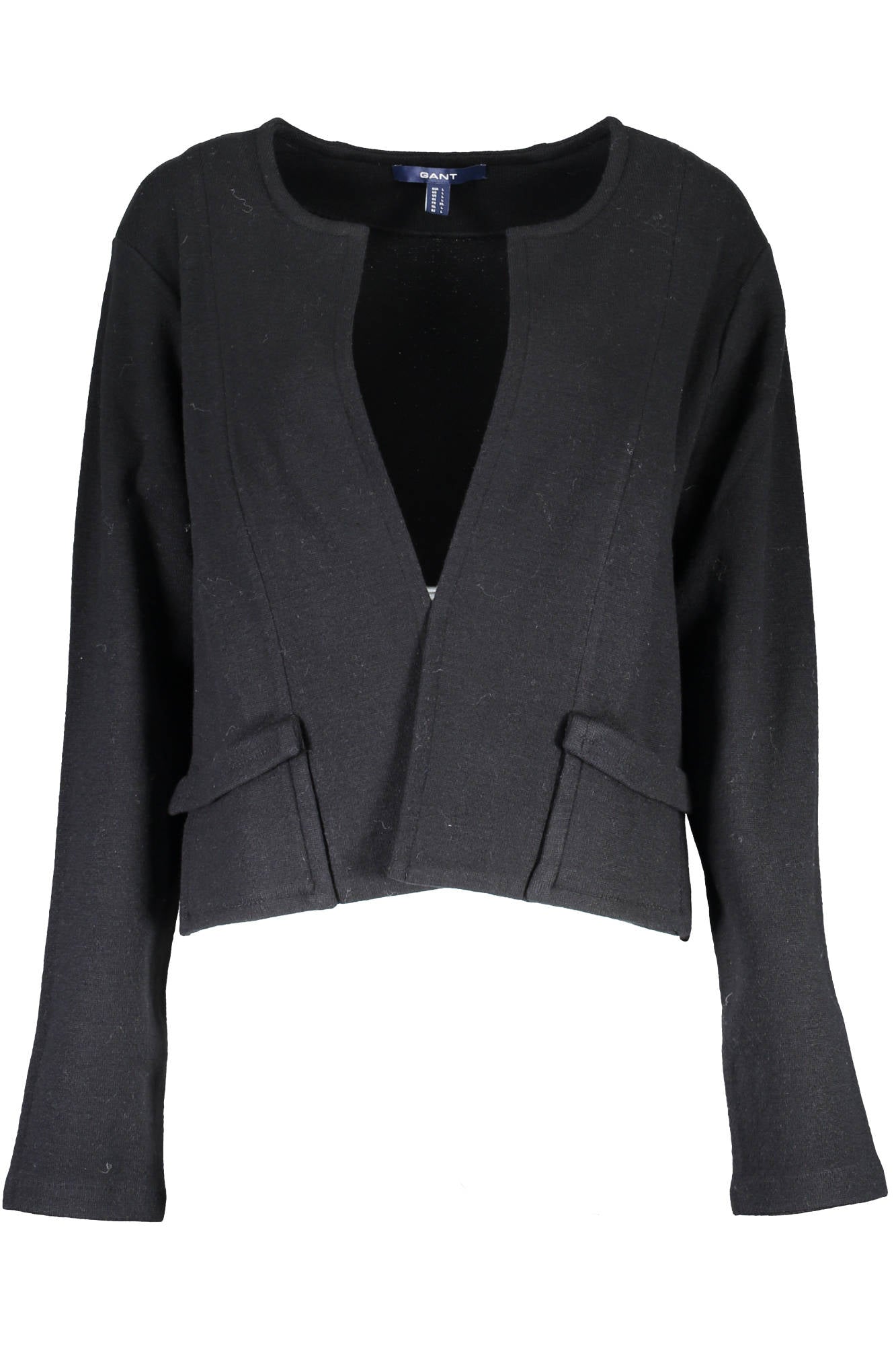 GANT Cardigan Damen Schwarz – Langarm-Cardigan aus Baumwolle-Wolle für Herbst/Winter Schwarz
