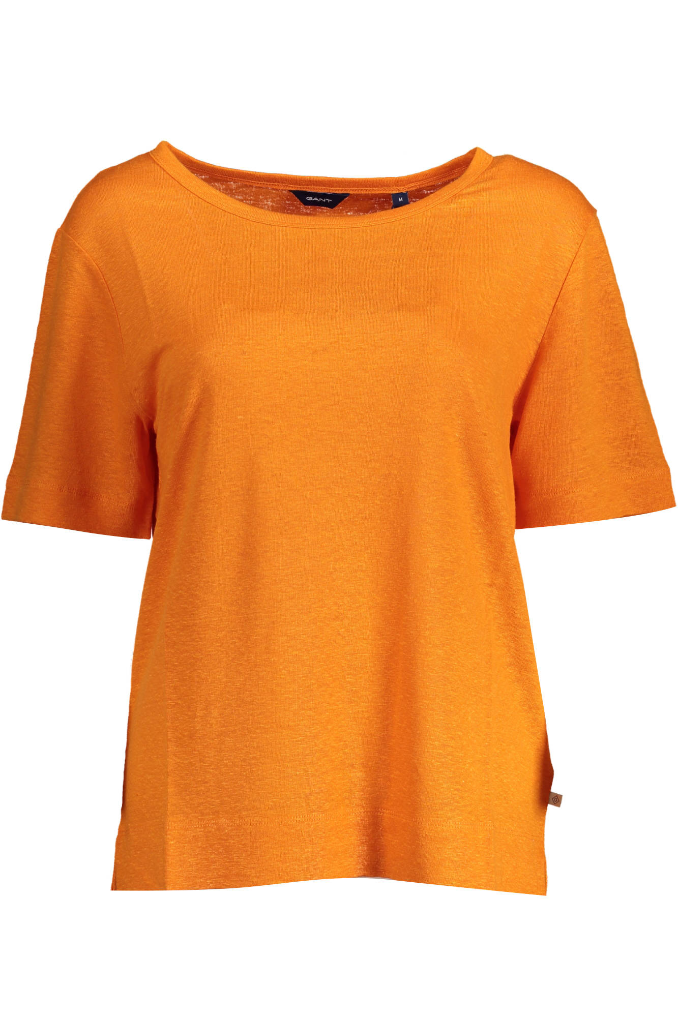 GANT Damen T-Shirt Orange – Kurzarm aus 100% Leinen für Frühjahr/Sommer Orange