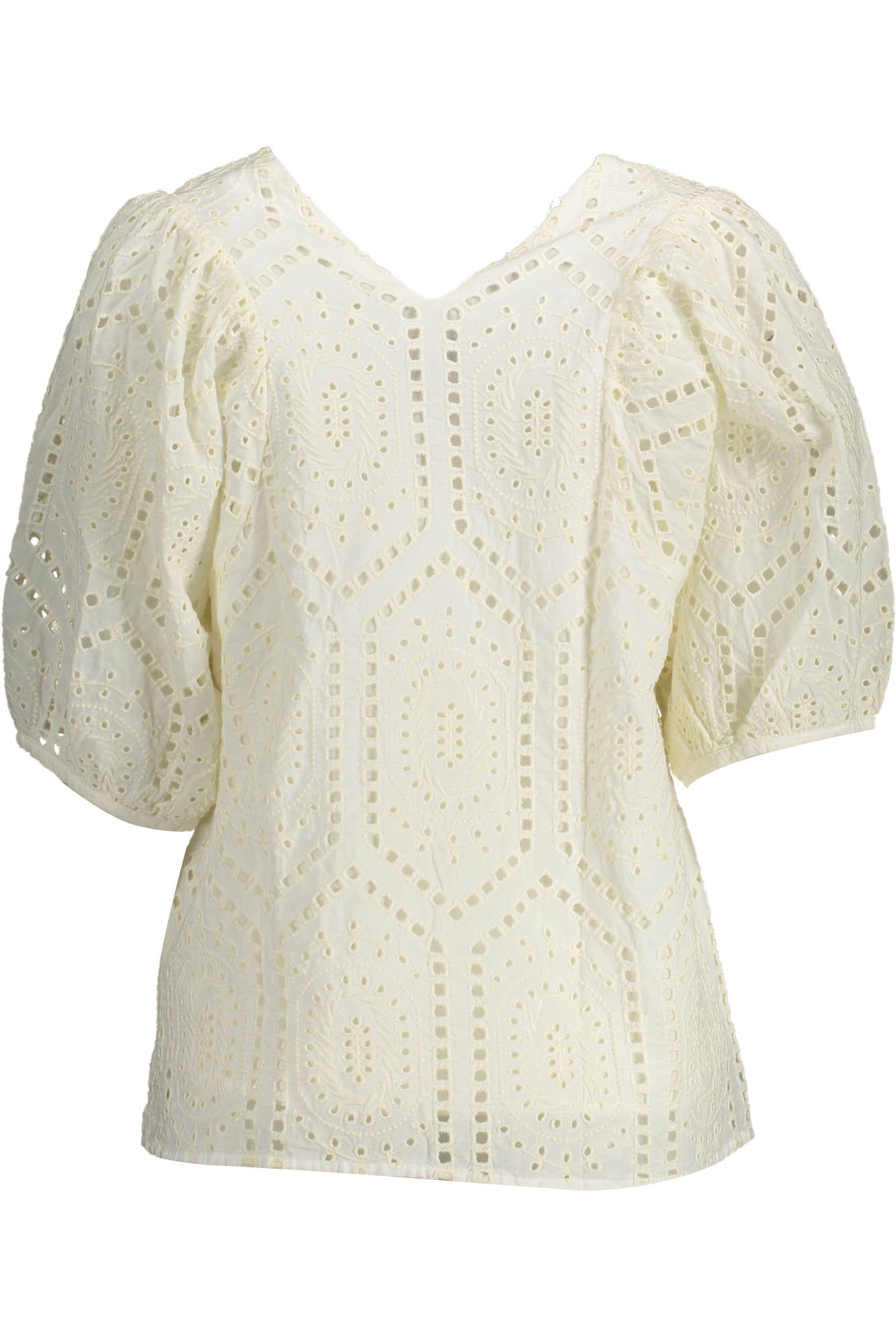GANT Damen-Kurzarm-T-Shirt Weiß – V-Ausschnitt aus Bio-Baumwolle | soulluna.de Weiß
