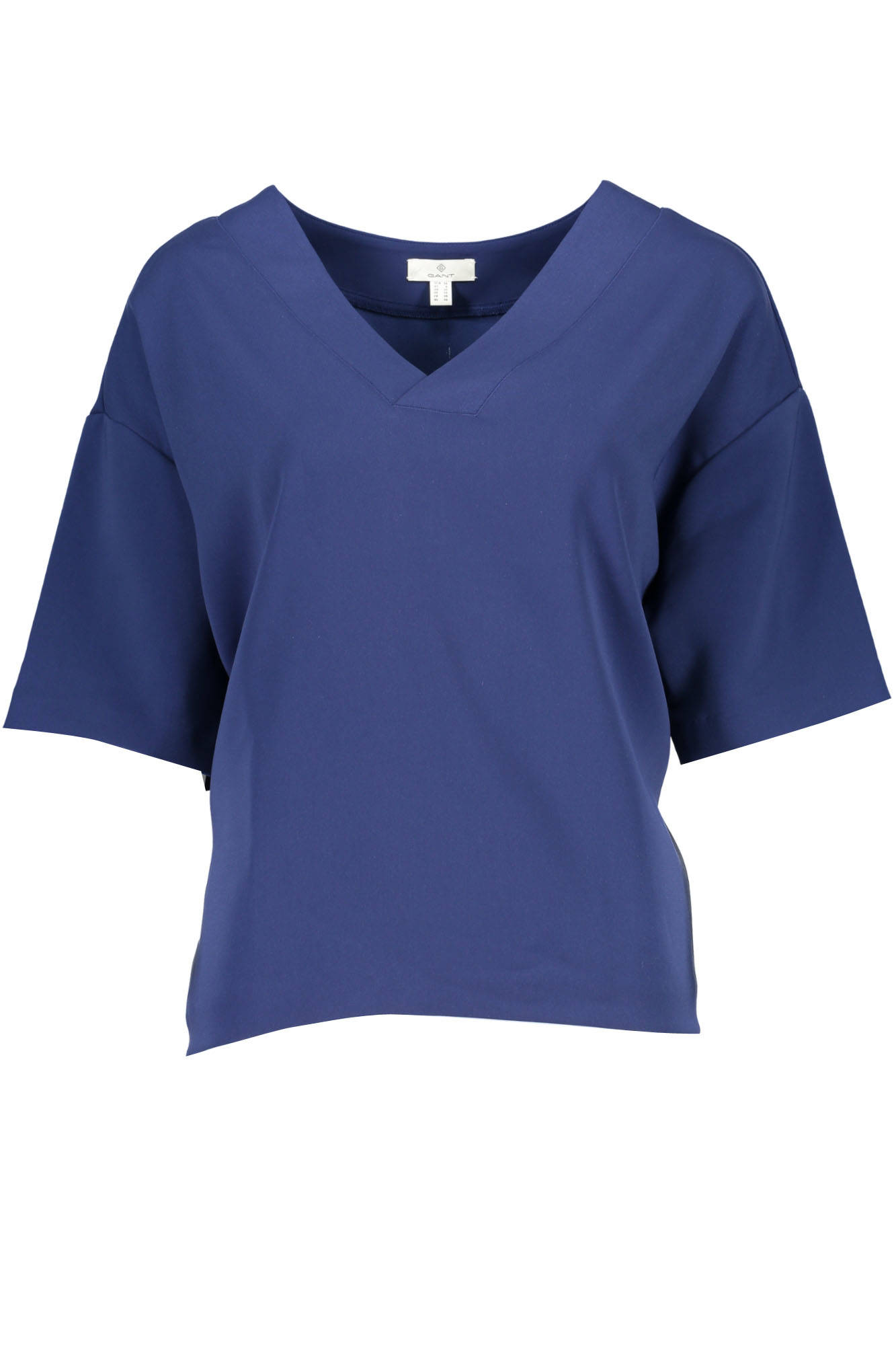 GANT Damen-Kurzarm-T-Shirt Blau – V-Ausschnitt aus Baumwolle | soulluna.de Blau