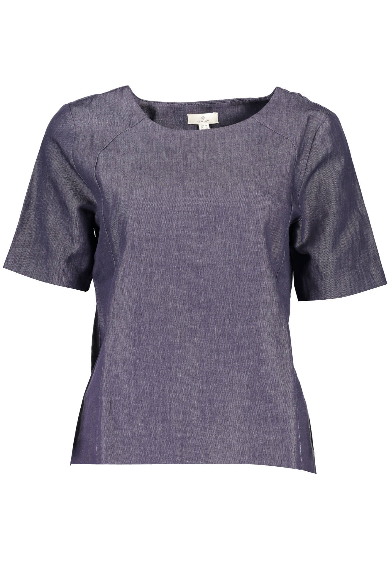 GANT Damen-Kurzarm-T-Shirt Blau – Leichtes Logo-Shirt aus Baumwolle & Ramie Blau Hauptbild