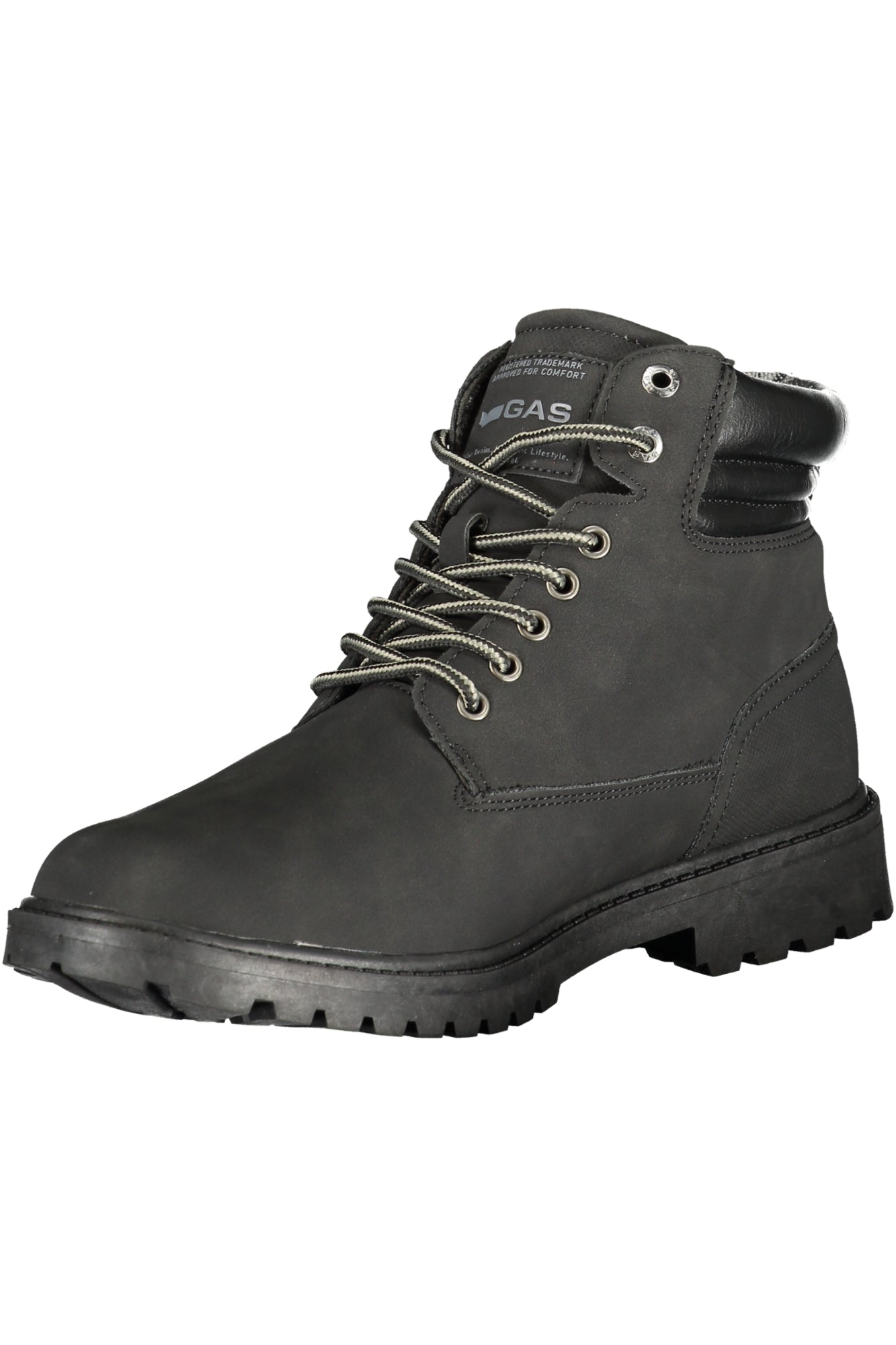 GAS Footwear Herrenstiefel Beige – Schnürstiefel für Herbst/Winter mit herausnehmbarem Fußbett Schwarz
