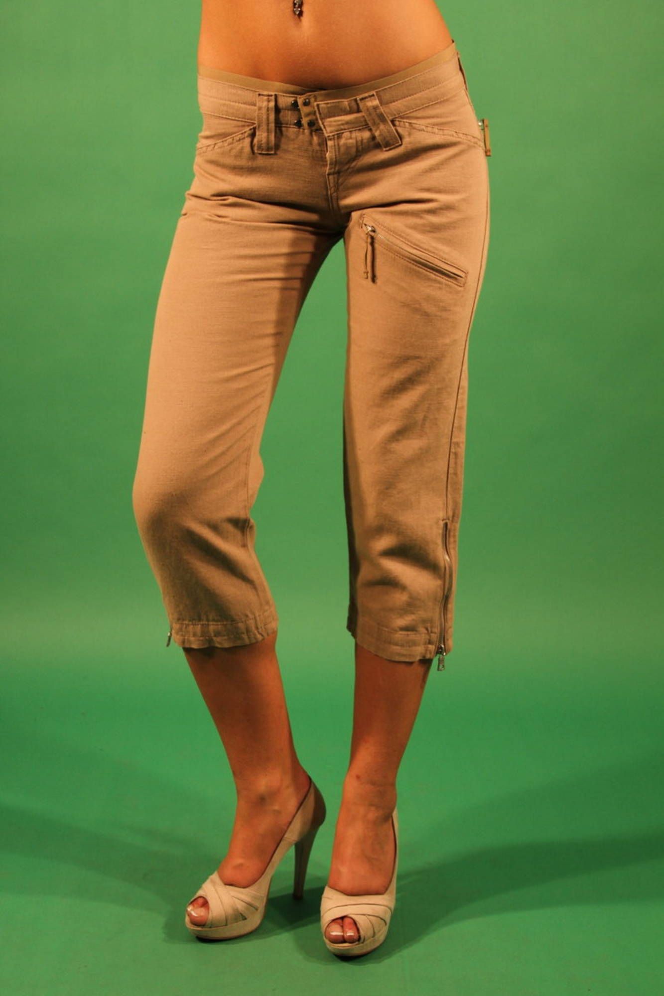 GAS Pinocchietto-Hose Damen – Beige Leinen-Baumwoll-Mix für Frühjahr/Sommer Beige